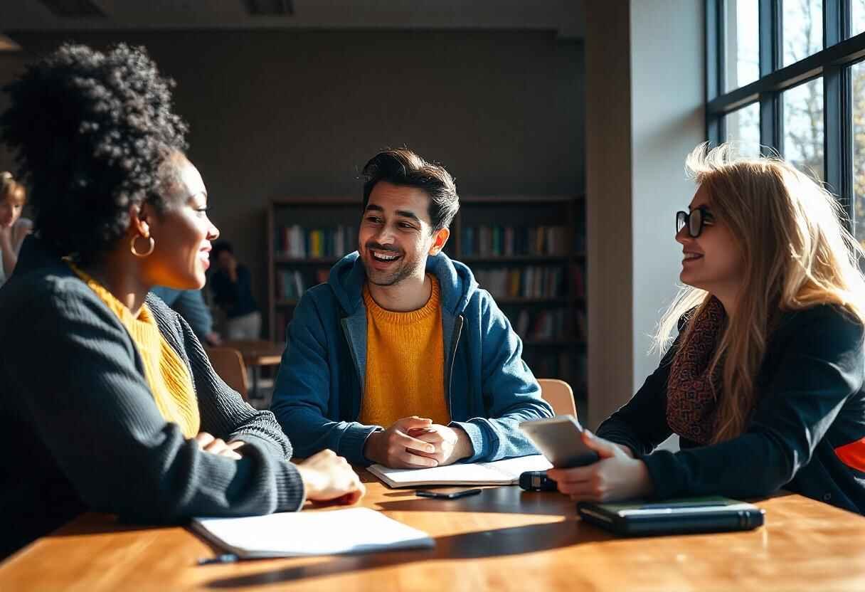 A group of candidates participating in a group discussion during the CAT exam selection process.