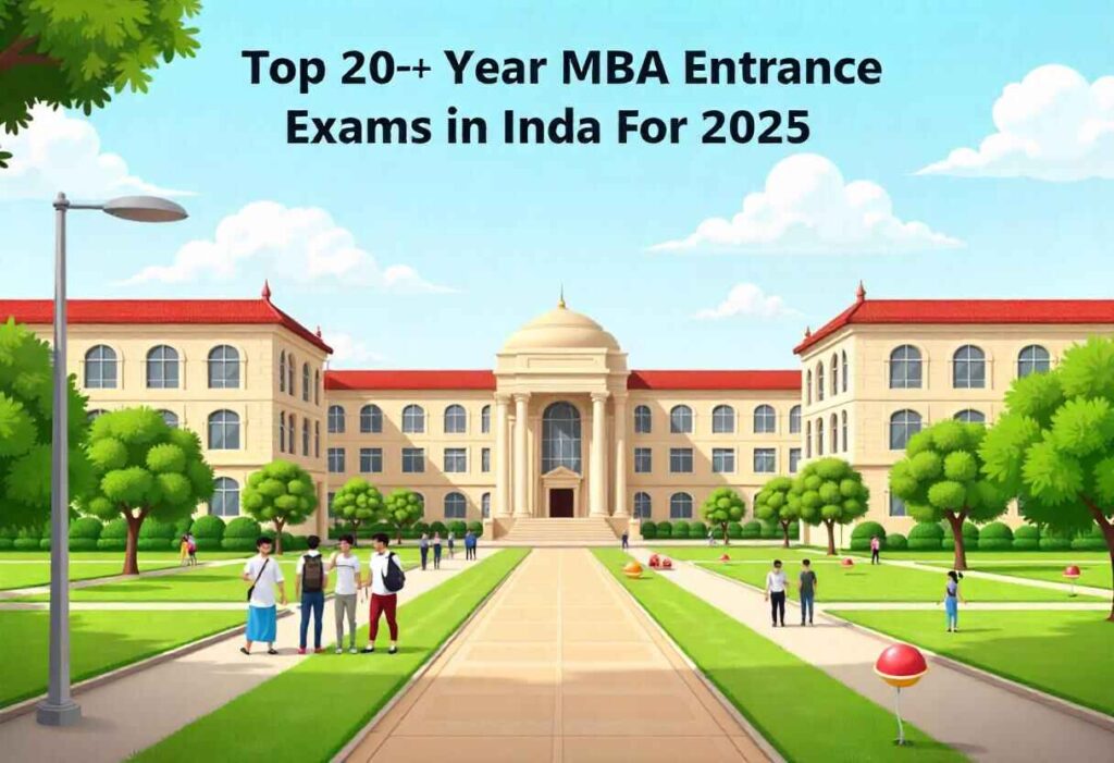 A student preparing for top MBA entrance exams in India for 2025 with study materials and a laptop.