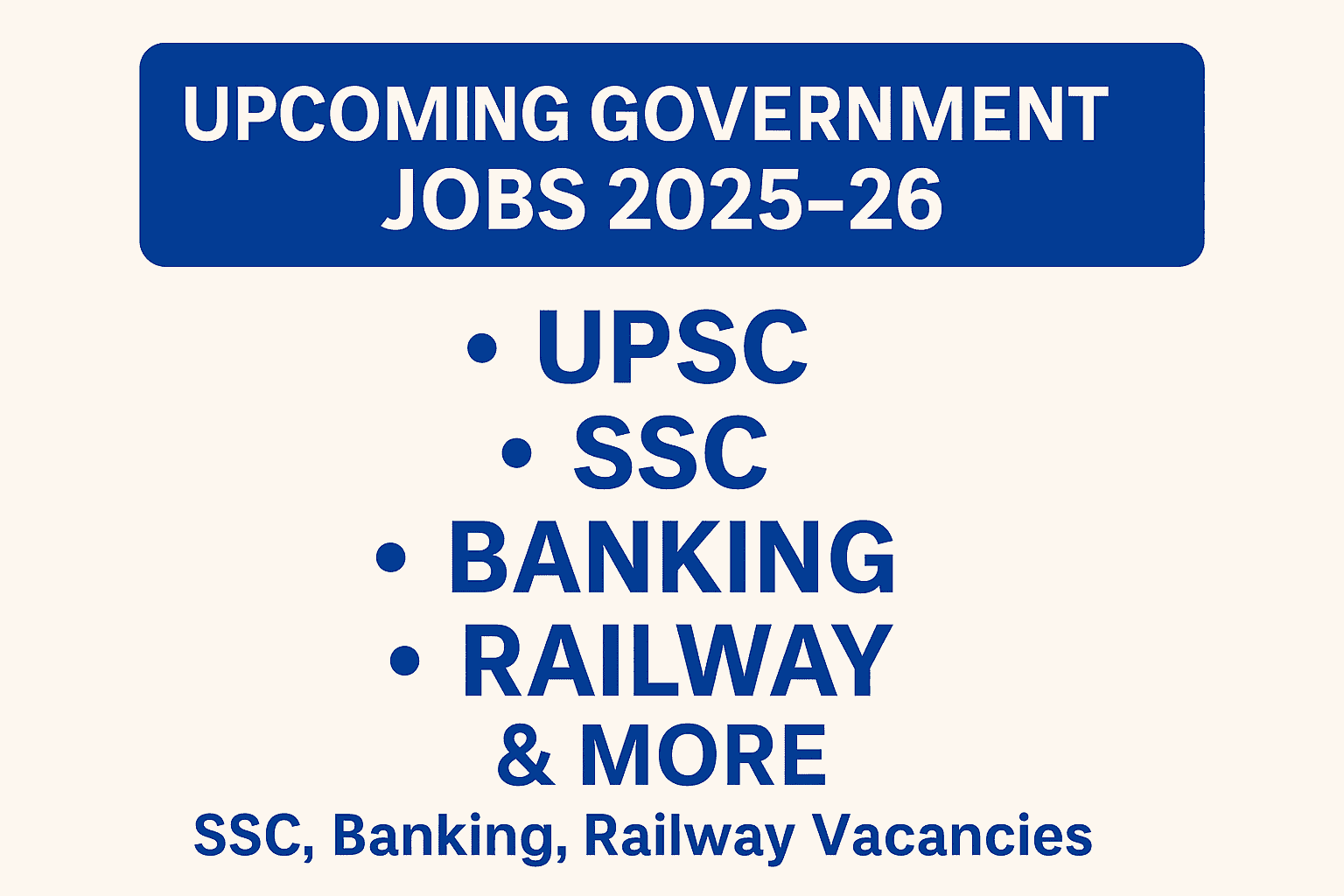 Upcoming Government Jobs 2025 – SSC, UPSC, Bank, Railway Vacancies